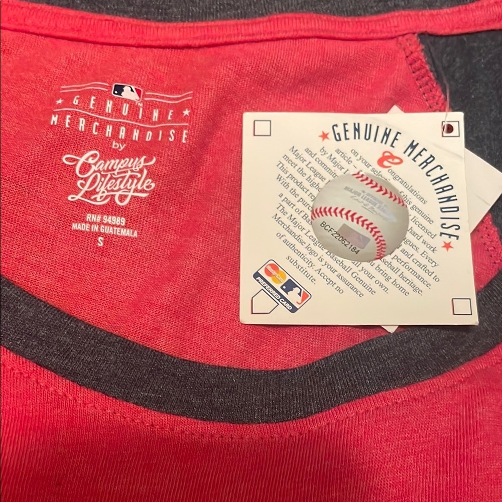 MLB Genuine Merchandise Red Raglan Tee - Picture 2 of 4